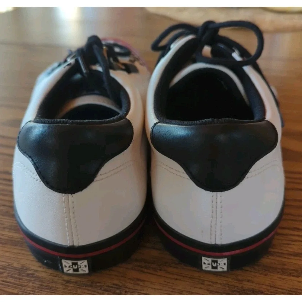 Unisex TUK Creeper Sneaker Men's 7 Women's 9 White‎ Black & Red Trim